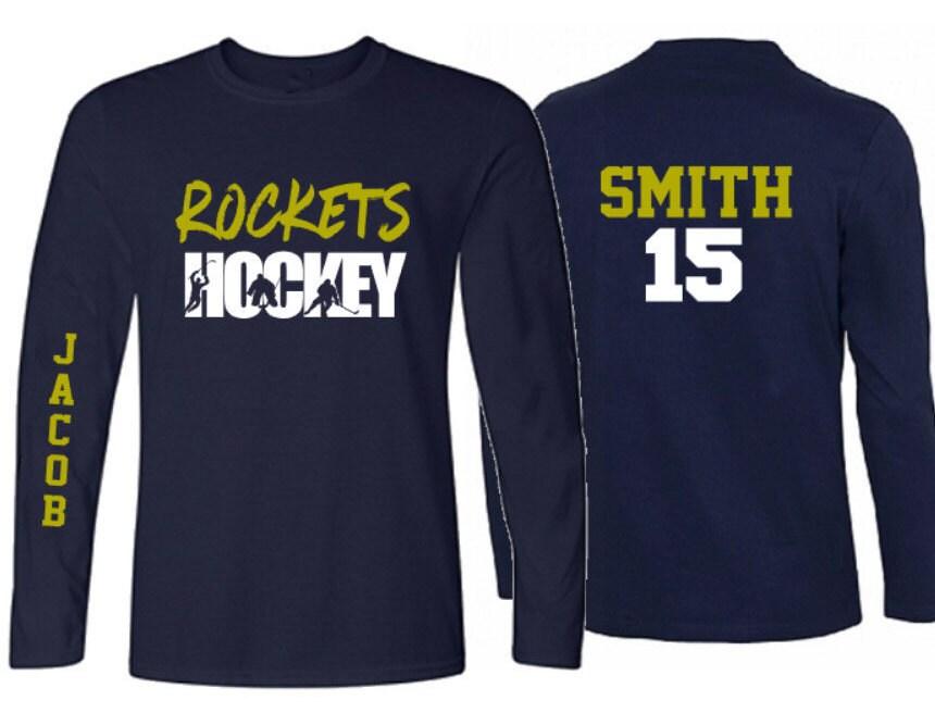Hockey Shirt | Hockey Long Sleeve Shirt | Customize your team & colors | Adult or Youth