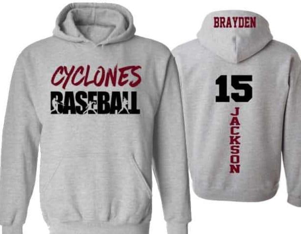 Baseball Hoodies | Baseball Shirts | Customize with your Team & Colors | Adult or Youth Sizes