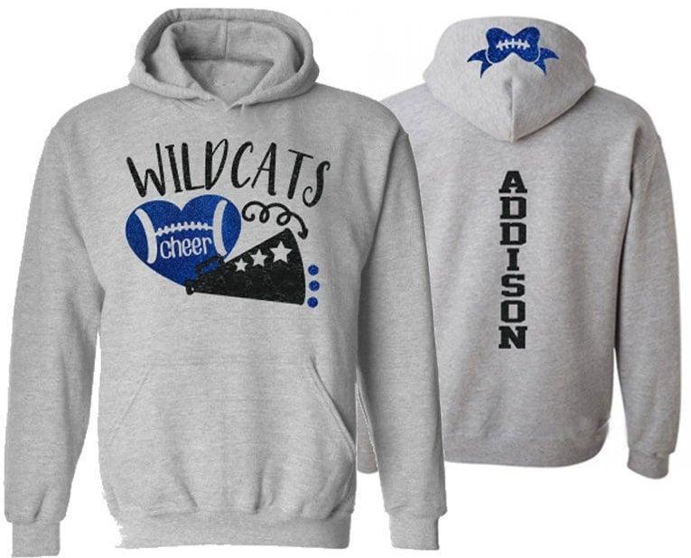 Glitter Cheer Hoodie | Cheer Hoodie | Cheer Bling | Cheer Spirit Wear | Customize  Team & Colors | Youth or Adult