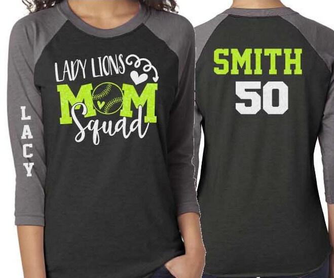 Softball Mom Shirt | Glitter Softball Shirt | Mom Squad Shirt | Customize Team and Colors