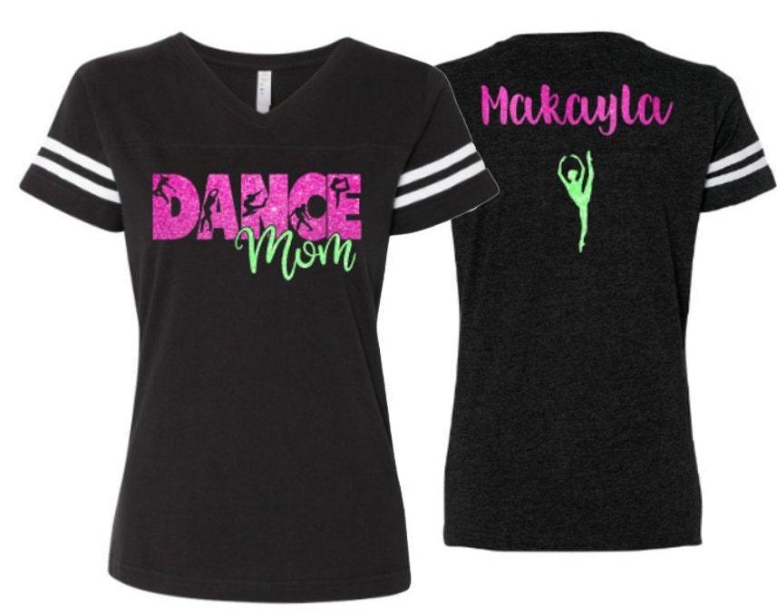 Glitter Dance Mom Shirt | V-neck Short Sleeve Shirt | Customize