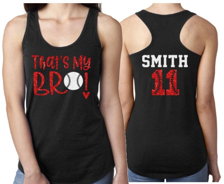 Glitter Baseball Tank Top | Baseball Tanks | Sister Tank | That&#39;s My Bro! | Racerback Tank | Sister Tank Top | Youth or Adult