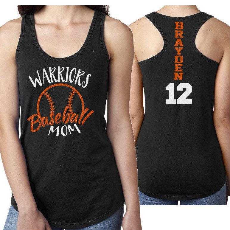Glitter Baseball Shirts | Baseball Mom Shirts | Baseball Mom Tank Top | Racerback Tank | Baseball Bling