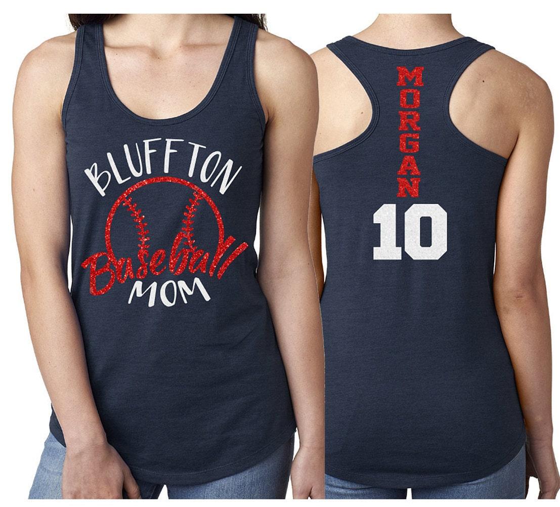 Glitter Baseball Shirts | Baseball Mom Shirts | Baseball Mom Tank Top | Racerback Tank | Baseball Bling