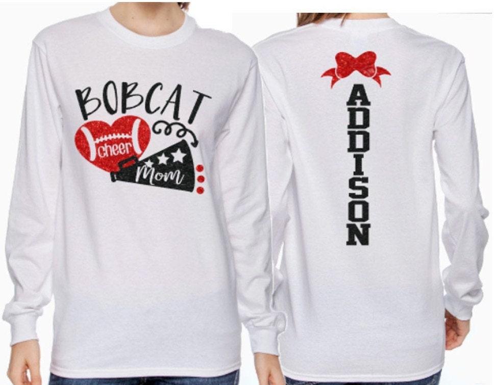 Glitter Cheer Mom Shirt | Cheer Shirt | Cheer Bling | Cheer Spirit Wear | Long Sleeve Shirt | Customize  Colors
