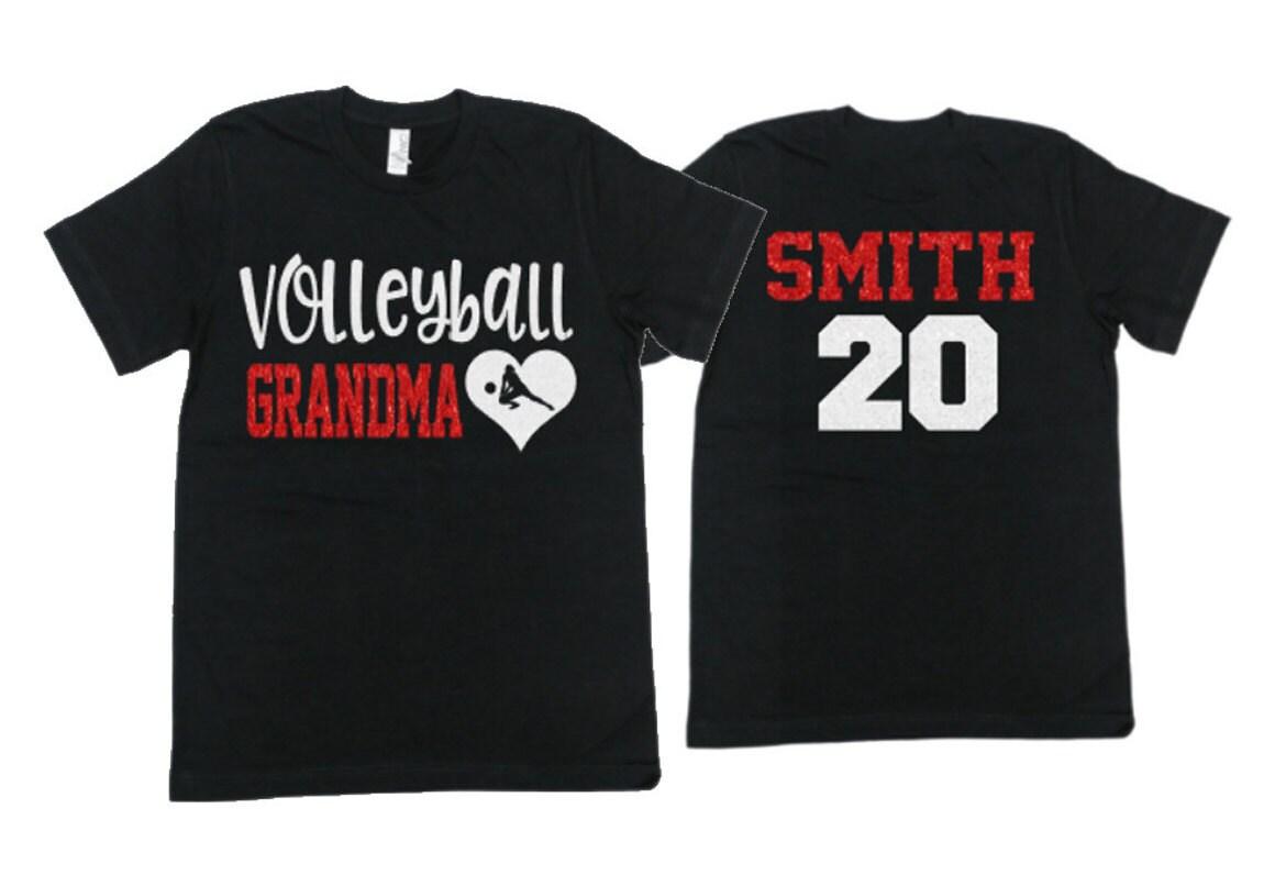 Glitter Volleyball Grandma Shirt | Volleyball Shirt | Volleyball Bling | Volleyball Spirit Wear | Bella Canvas T-shirt | Youth and Adult