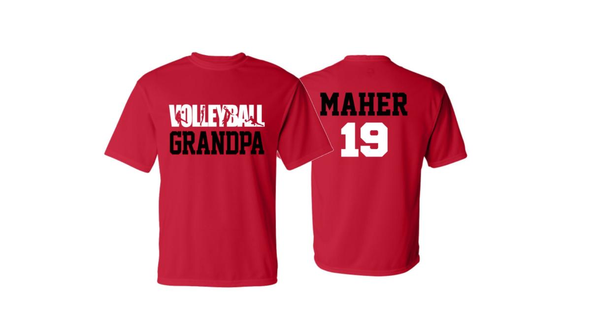 Volleyball Grandpa Shirt |  Performance T-shirt | Volleyball Spirit Wear | Short Sleeve T-shirt | Customize team & colors