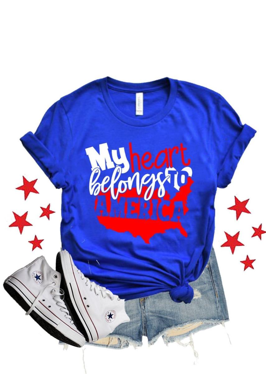 Glitter My Heart Belongs to America Shirt | 4th of July womens shirt| Glitter 4th of July shirt | Bella Canvas 4th of July tee