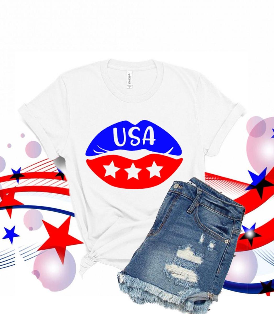 Glitter USA Shirt | 4th of July womens shirt| Glitter 4th of July shirt | Bella Canvas 4th of July tee