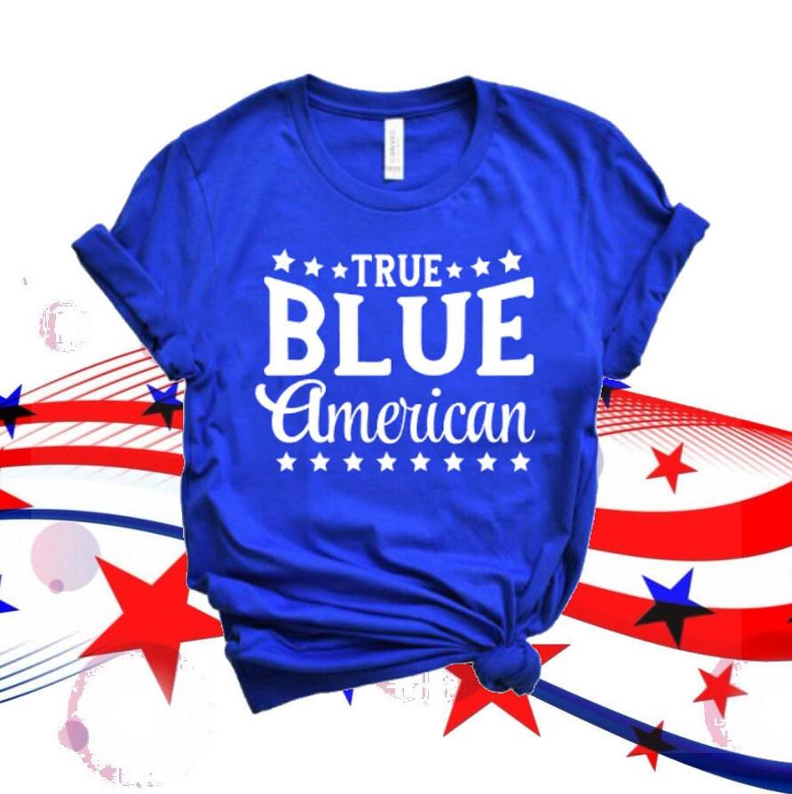Glitter True Blue American Shirt | 4th of July womens shirt| Glitter 4th of July shirt | Bella Canvas 4th of July tee