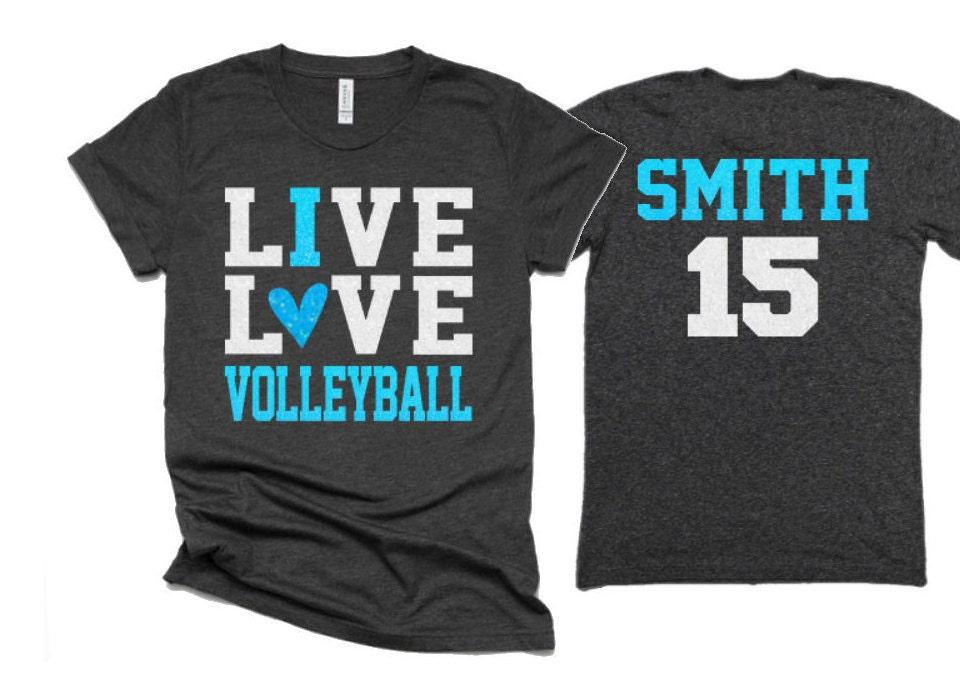 Glitter Live Love Volleyball Shirt | I Love Volleyball Shirt | Volleyball Spirit Wear | Bella Canvas T-shirt | Youth and Adult