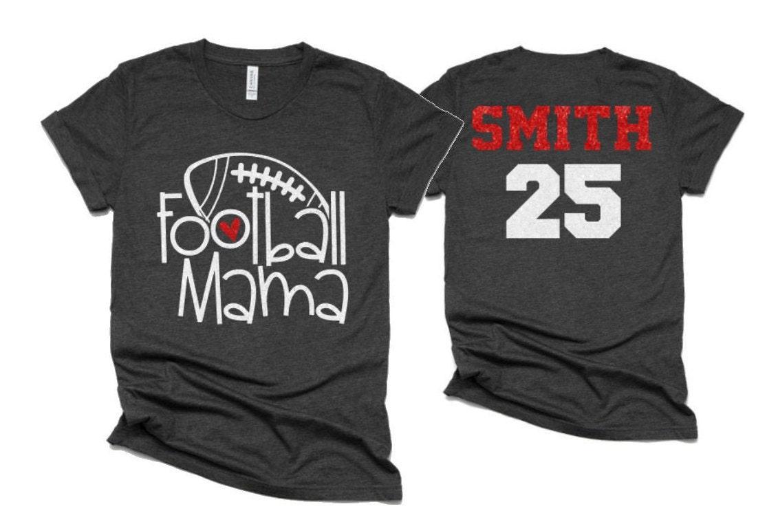 Glitter Football Shirt | Football Mama Shirts | Football Spirit Wear | Bella Canvas T Shirt  | Football Bling | Customize