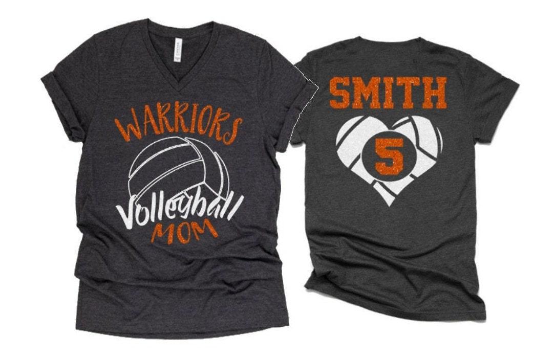 Glitter Volleyball Mom V neck Shirt | Volleyball Shirt | Volleyball Bling | Volleyball Spirit Wear | Bella Canvas Vneck T-shirt