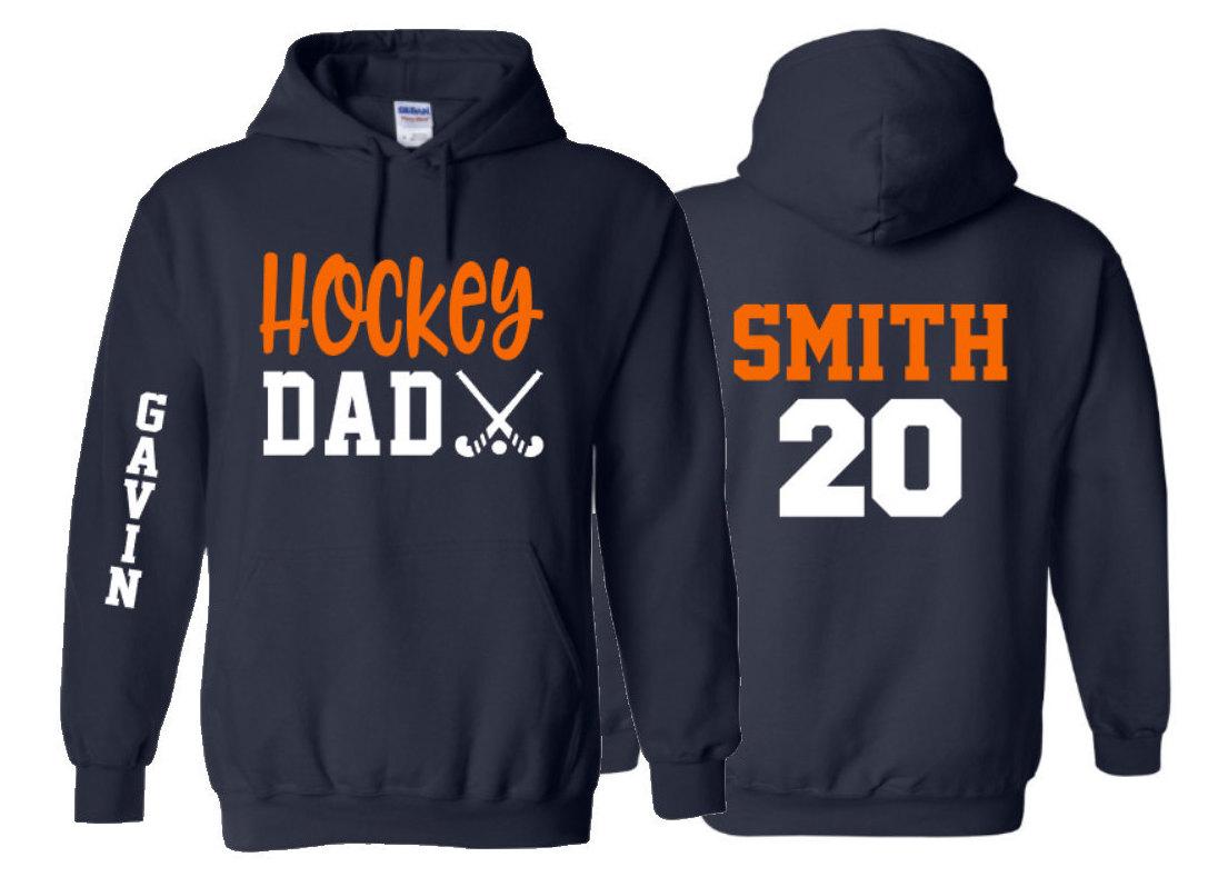 Hockey Hoodie | Field Hockey Dad | Hockey Hoodie | Hockey Spirit Wear | Customize  Colors