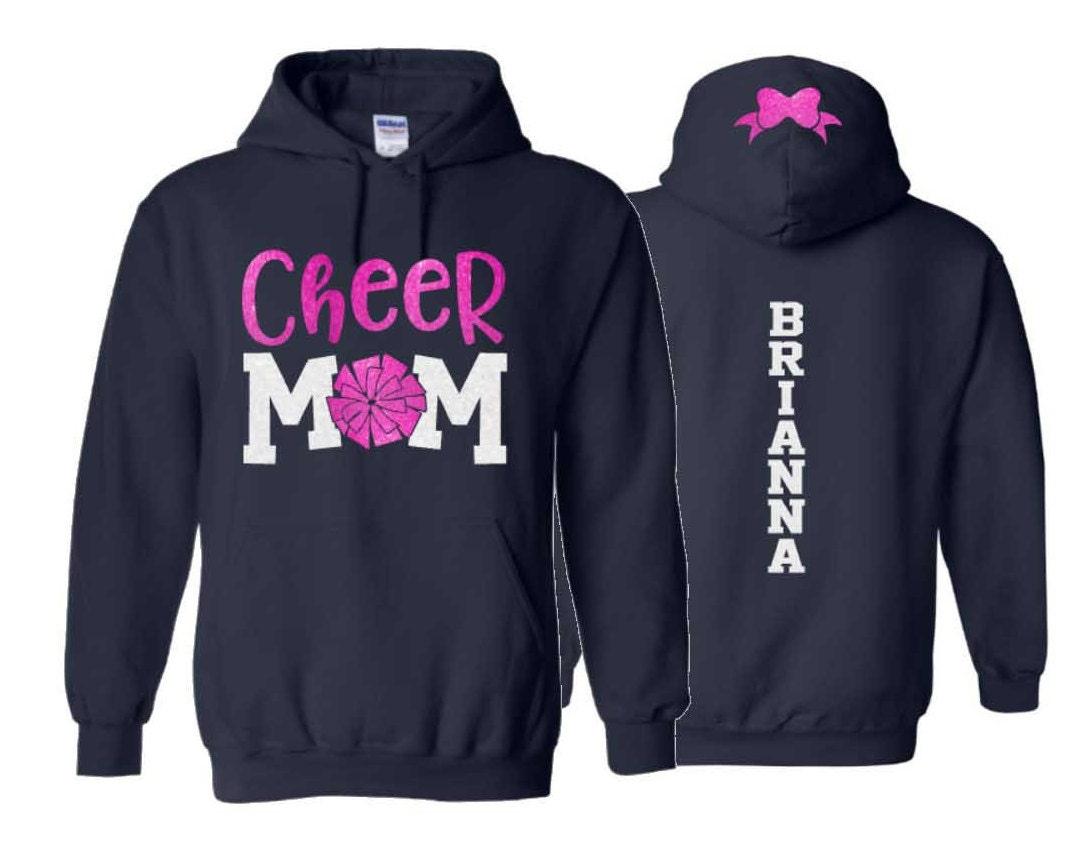 Glitter Cheer Hoodie | Cheer Mom Hoodie | Cheer Bling | Cheer Spirit Wear | Customize  Team & Colors