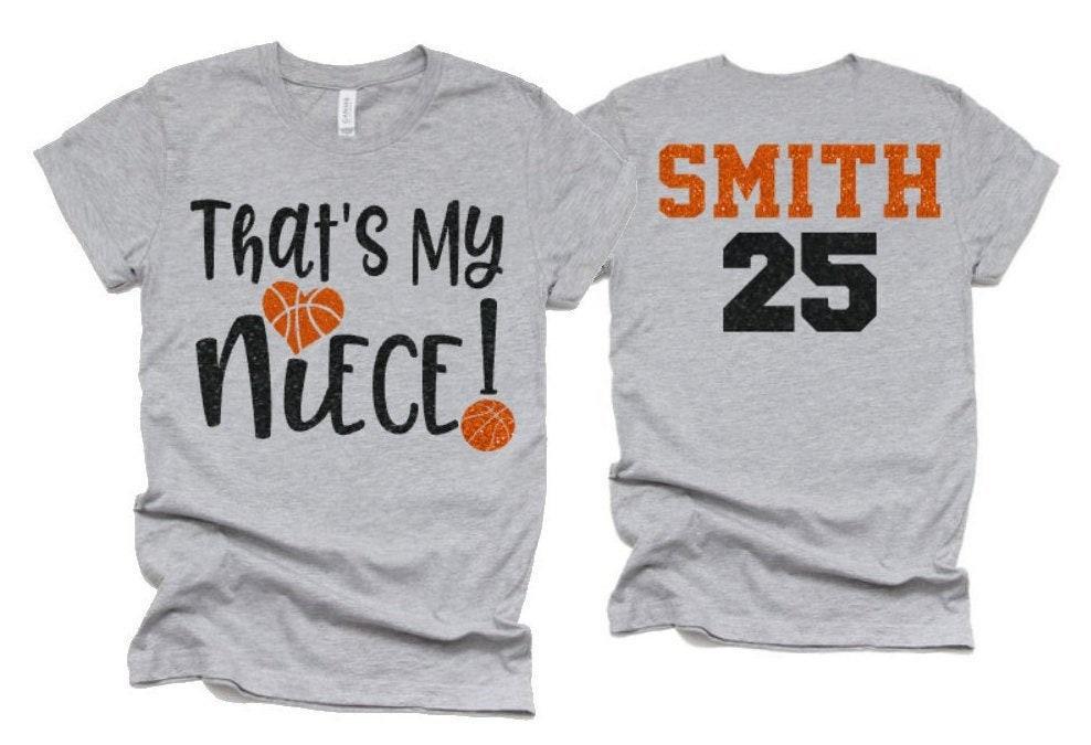 Glitter That&#39;s My Niece Basketball Shirt | Basketball t-shirt | Basketball Spirit Wear | Bella Canvas Tshirt | Customize
