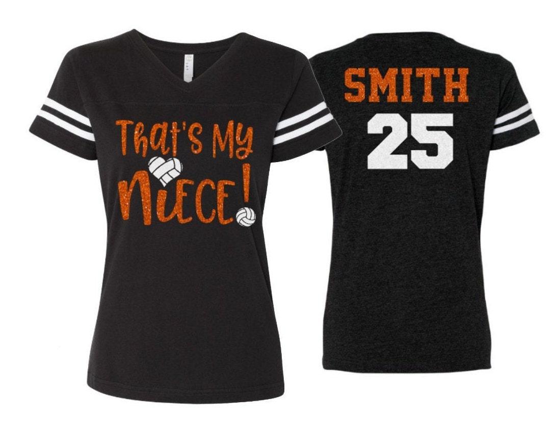Glitter That&#39;s My Niece Shirt | Volleyball Shirt | Volleyball Bling | Volleyball Spirit Wear | Bella Canvas T-shirt | Youth and Adult
