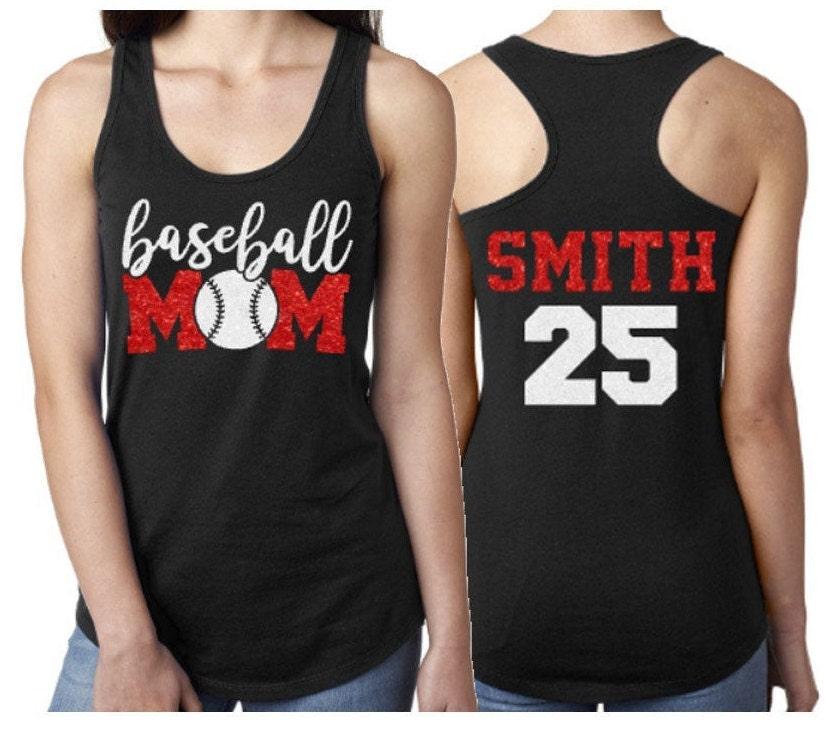 Glitter Baseball Tank Tops | Baseball Mom Tank Top | Baseball Shirts | Racer back Tank | Softball Tank