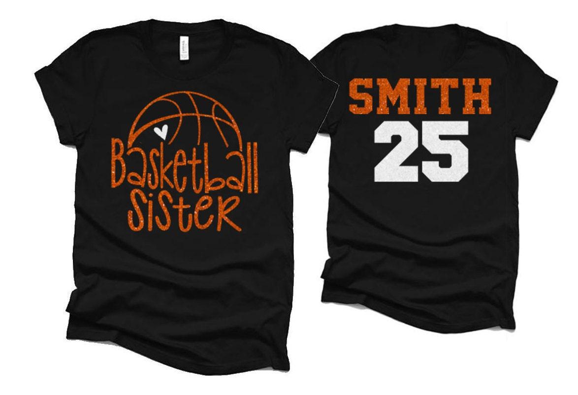 Glitter Basketball Sister Shirt | Basketball Tshirts | Basketball Mom Shirts | Basketball Bling| Bella Canvas Tshirt