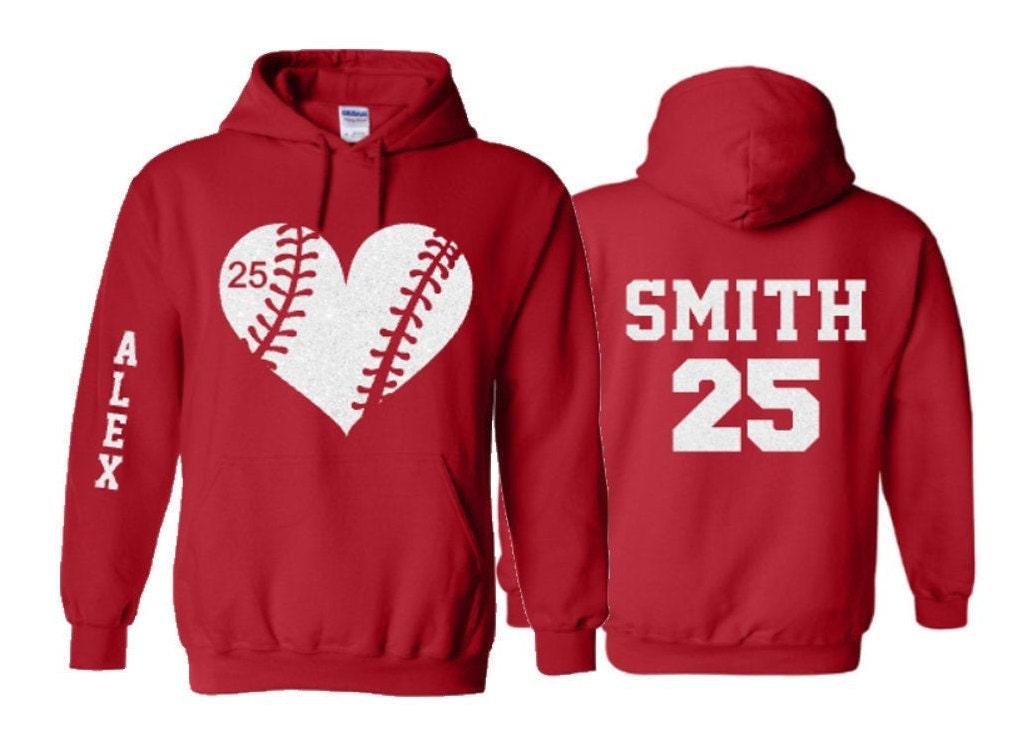 Glitter Baseball Hoodie | Customize with your Team & Colors | Adult or Youth Sizes