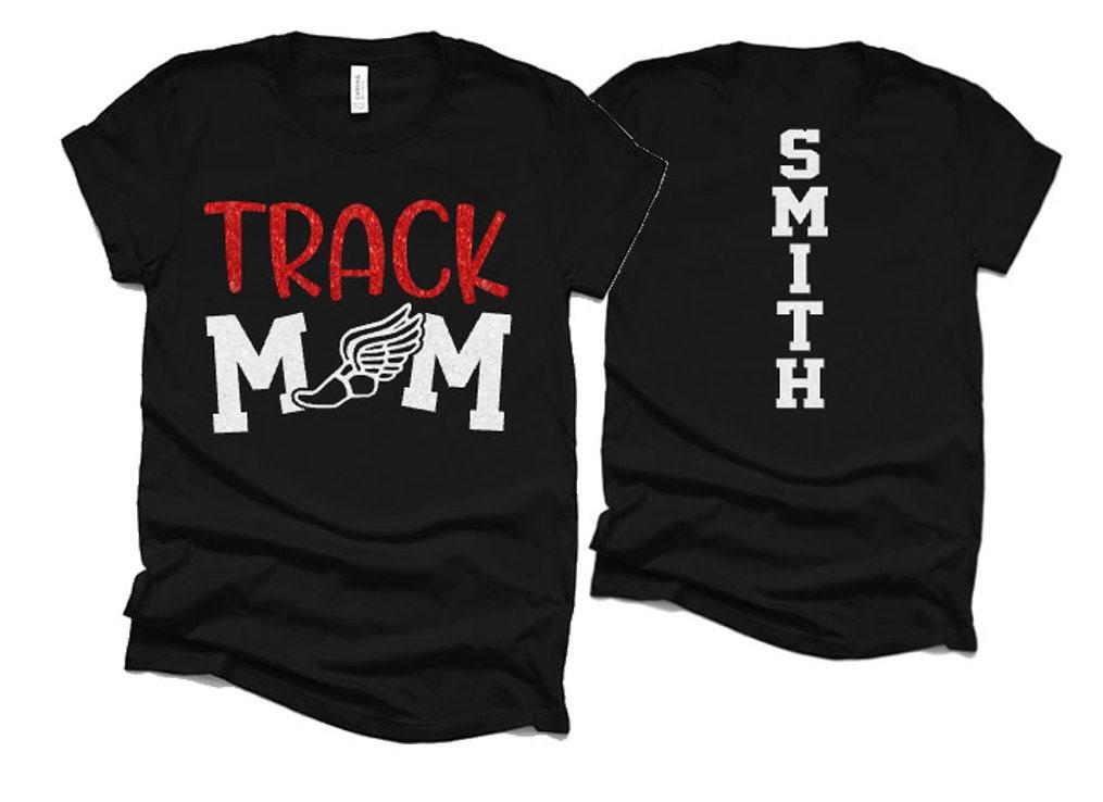 Glitter Track Mom Shirt | Track Spirit Wear | Track Bling | Bella Canvas T Shirt  | Track & Field Shirt | Customize Colors