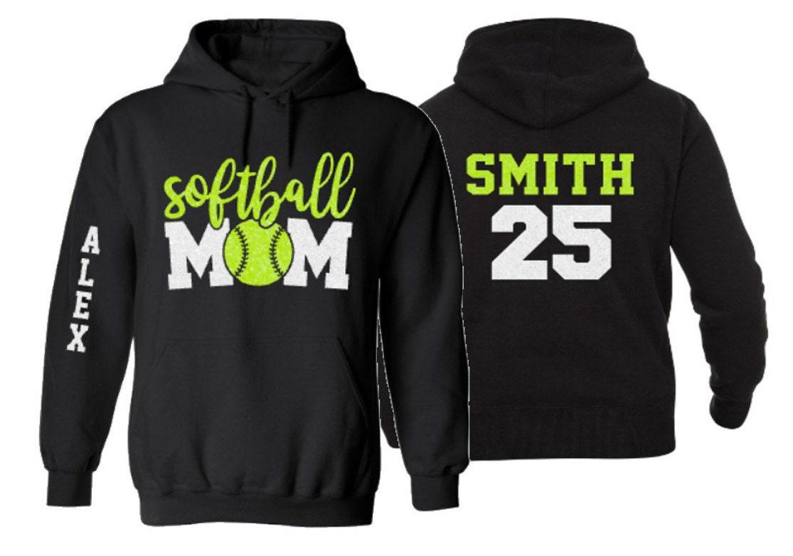 Glitter Softball Hoodie | Softball Mom Hoodie | Softball Hoodie | Customize with your Colors