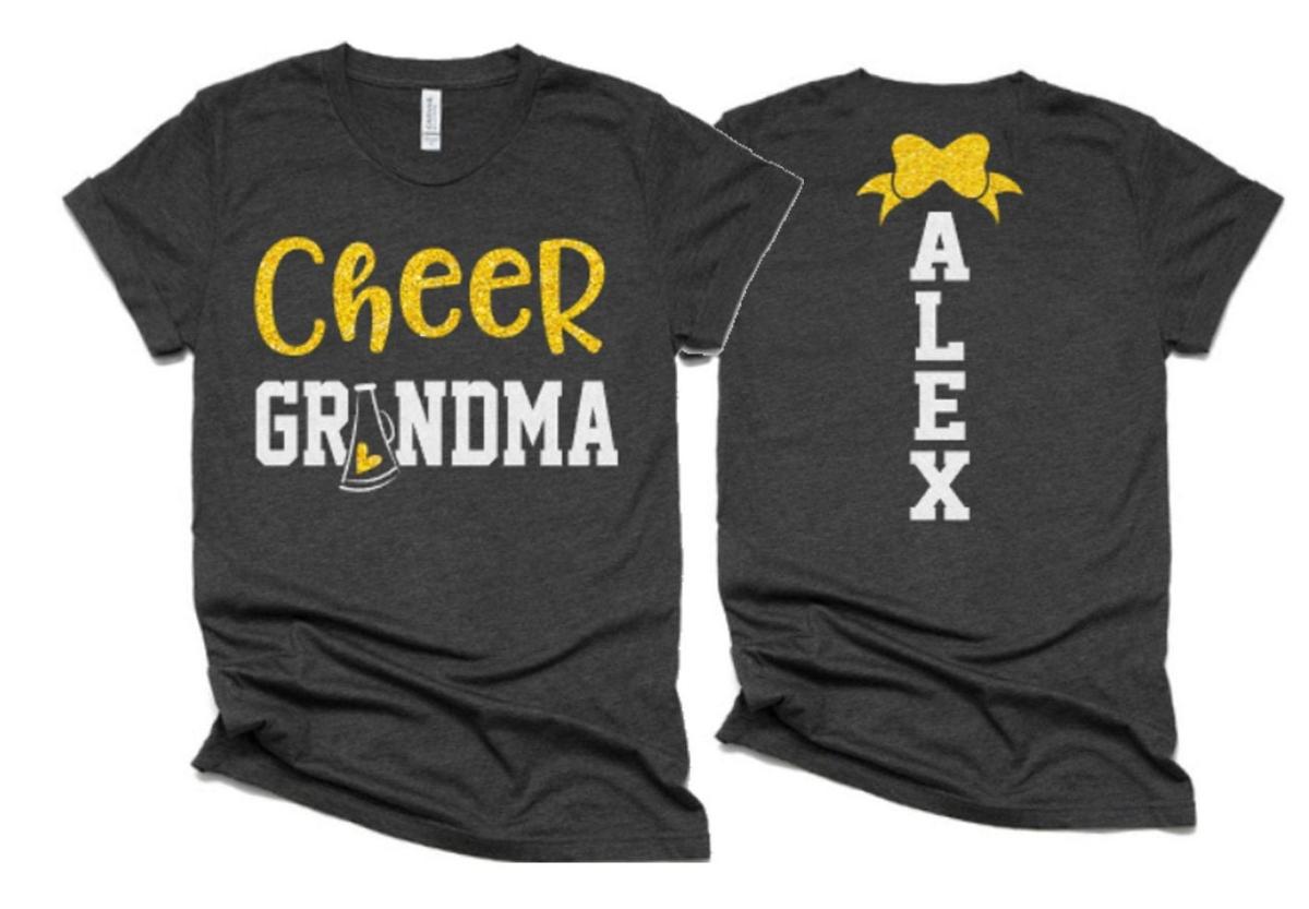 Glitter Cheer Grandma Shirt | GMAW Shirt | Short Sleeve Shirt | Cheer Bling | Bella Canvas Tshirt | Customize Colors