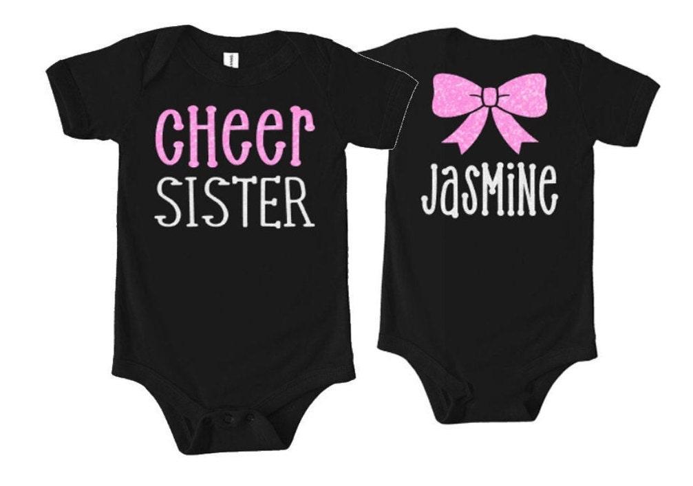 Glitter Cheer Sister Infant Bodysuit  | Infant Bodysuit | Bella Canvas Bodysuit