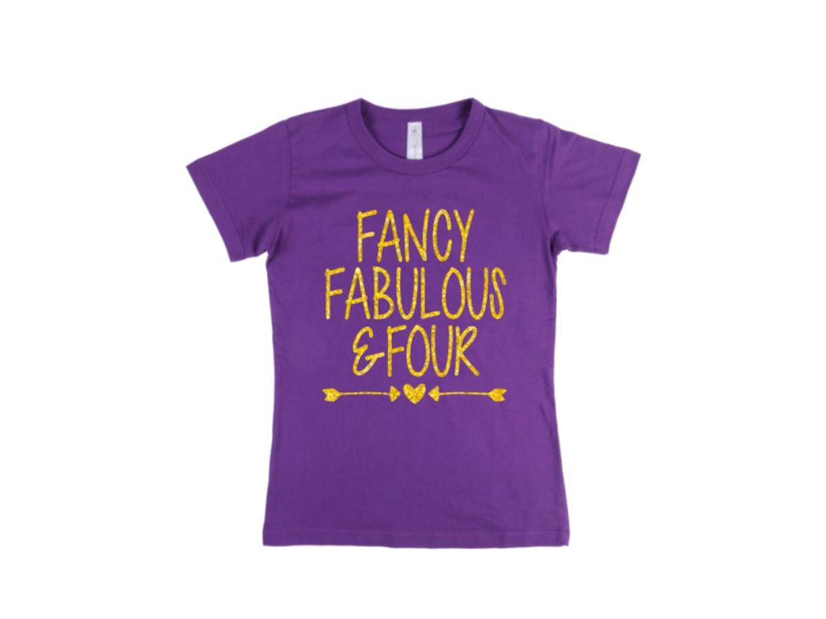 Glitter Fancy Fabulous & Four Shirt | 4th Birthday Shirt | Birthday Shirts | Birthday Outfit Girl | Birthday Tee | Kids Birthday Shirt