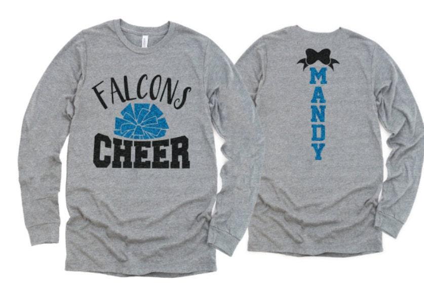 Glitter Cheer  Shirt | Cheer Shirt | Cheer Bling | Cheer Spirit Wear | Long Sleeve Shirt | Customize  Colors | Youth or Adult