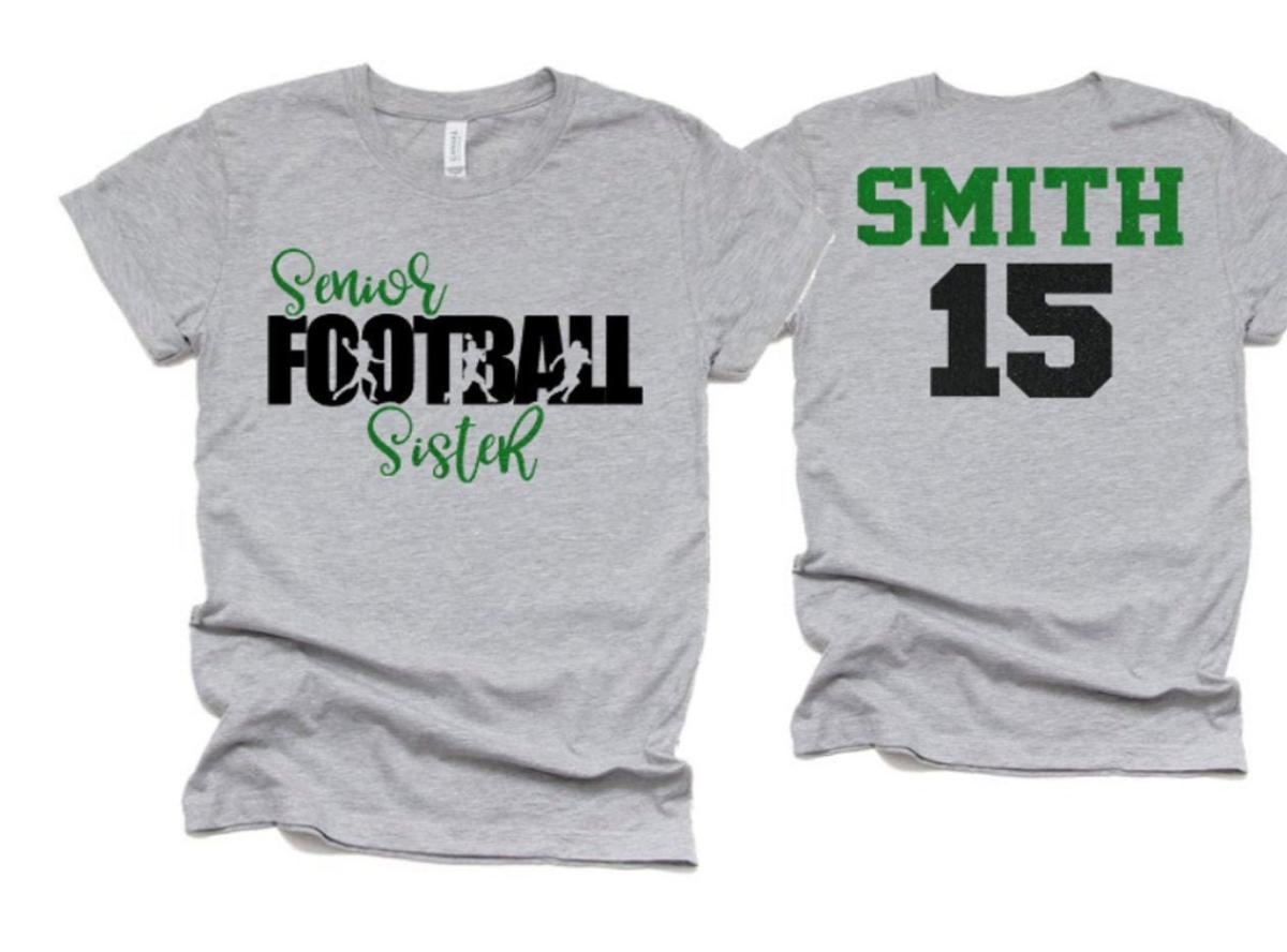 Glitter Senior Football Sister Shirt | Football Shirt | Football Bling | Football Spirit Wear | Bella Canvas T-shirt | Youth and Adult