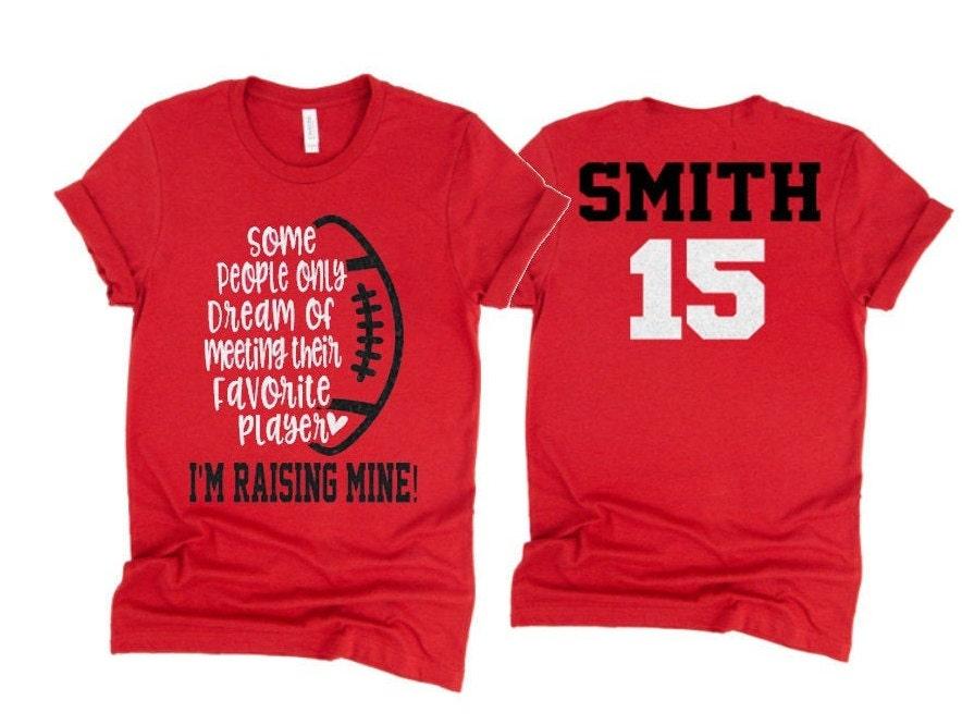 Glitter Football Shirt | Football Mom Shirts | I&#39;ll Always Be Your Biggest Fan | Football Spirit Wear | Bella Canvas T Shirt | Customize
