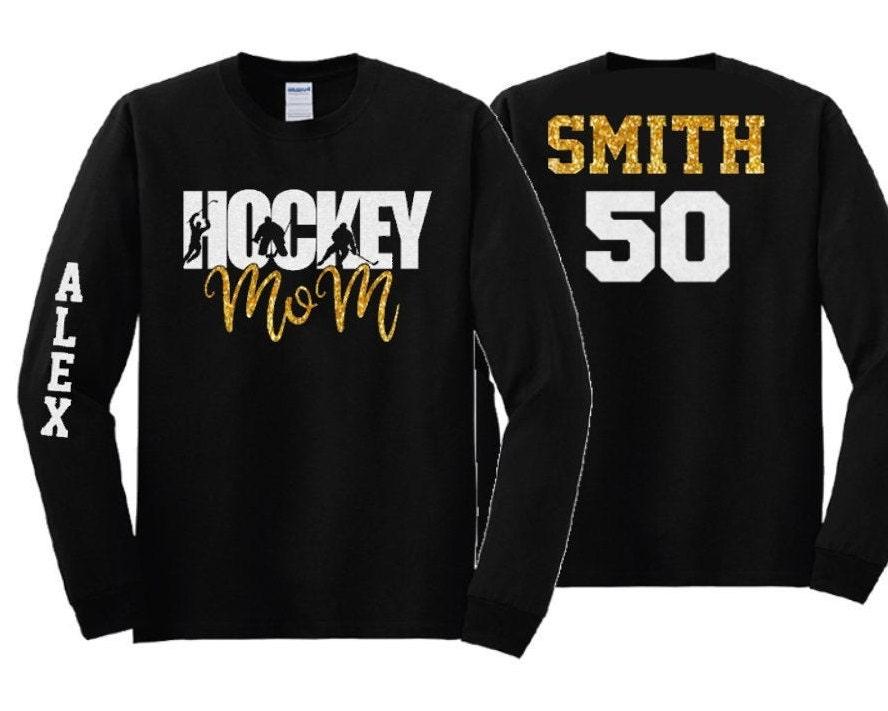 Glitter Hockey Mom shirt | Hockey Shirt | Glitter Hockey Mom shirt | Hockey Bling | Hockey Spirit Wear | Customize Colors