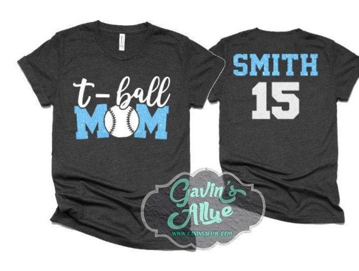 Glitter T-Ball Mom Shirt | Baseball Shirt | Bella Canvas Tshirt | Baseball Spiritwear | Customize Your Colors