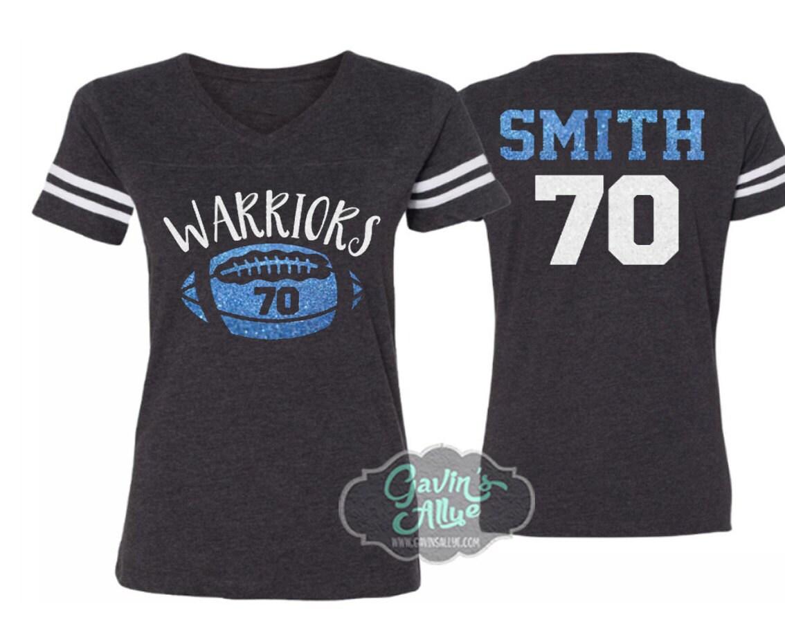 Glitter Football Mom Shirt | Football Shirt |  Football Mom Shirts  | V Neck Short Sleeve Shirt | Football Bling | Customize Football Shirt