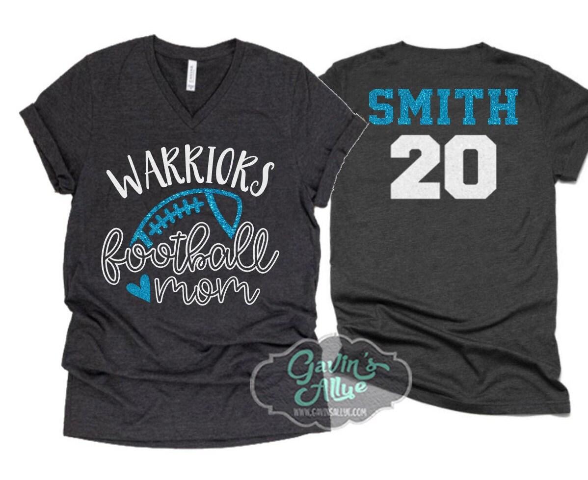 Glitter Football & Cheer Shirt | Football Spirit Wear | Bella Canvas V Neck T Shirt  | Football Bling | Customize Team and Colors