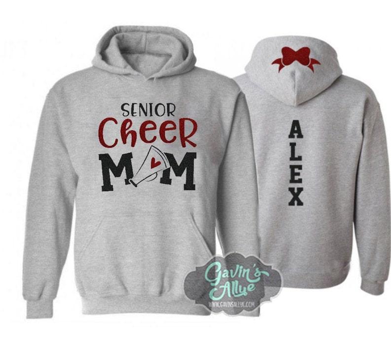Glitter Senior Cheer Mom Hoodie | Glitter Cheer Mom Hoodie | Cheer Hoodie | Customize with your Team & Colors