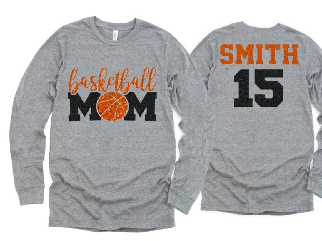 Glitter Basketball Mom Shirt | Long Sleeve Shirt | Basketball Spirit Wear  | Customize Colors