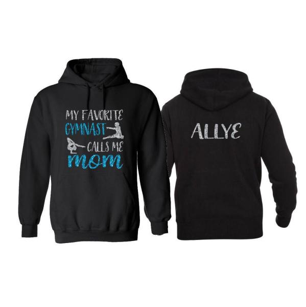 Glitter Gymnastics Hoodie | Gymnastics Mom Hoodie | Customize with your Team & Colors | Youth or Adult