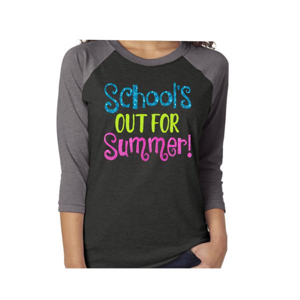 Glitter School&#39;s Out for Summer Shirt | Last Day of School Shirt | Teacher Shirt | Staff Shirt