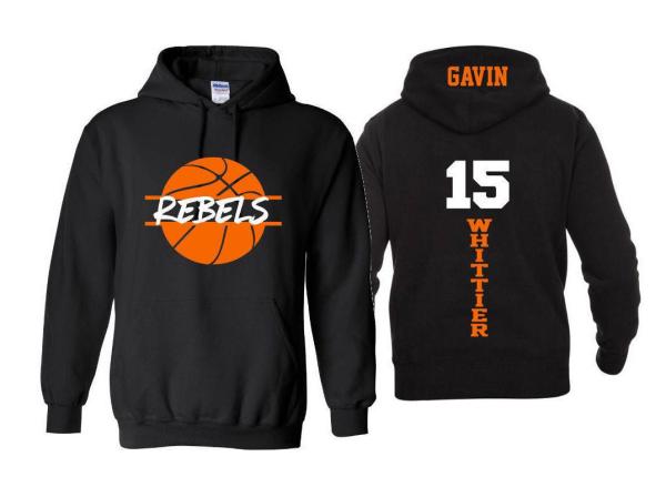 Basketball Hoodie | Customize with your Team & Colors | Adult or Youth Sizes