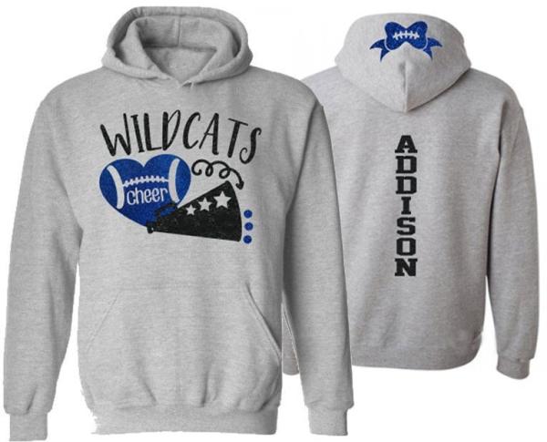 Glitter Cheer Hoodie | Cheer Hoodie | Cheer Bling | Cheer Spirit Wear | Customize  Team & Colors | Youth or Adult
