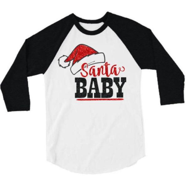 Glitter Christmas Shirt | Santa Baby Shirt | Christmas Shirt | Youth and Adult
