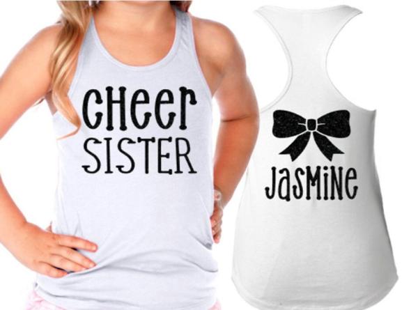 Glitter Cheer Sister Tank | Cheer Tank | Cheer Bling | Cheer Spirit Wear | Customize Name| Youth or Adult