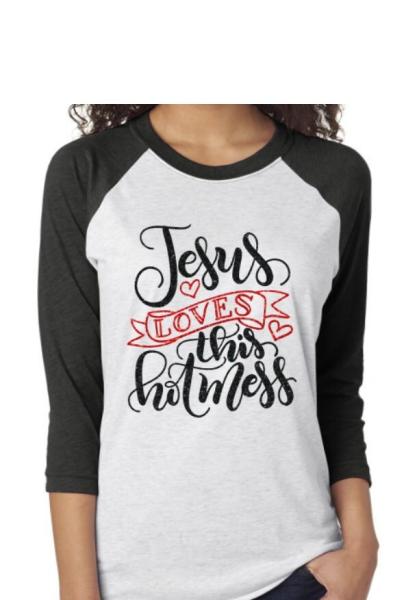 Glitter Jesus Loves This Hot Mess Shirt | Jesus Style shirt | Christian Shirt