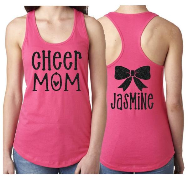 Glitter Cheer Mom Tank Top | Cheer Tank Top | Cheer Racerback Tank | Cheerleading