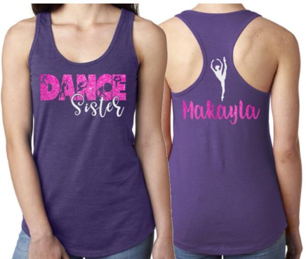 Glitter Dance Sister Tank Top | Racerback tank | Customize