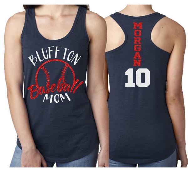 Glitter Baseball Shirts | Baseball Mom Shirts | Baseball Mom Tank Top | Racerback Tank | Baseball Bling