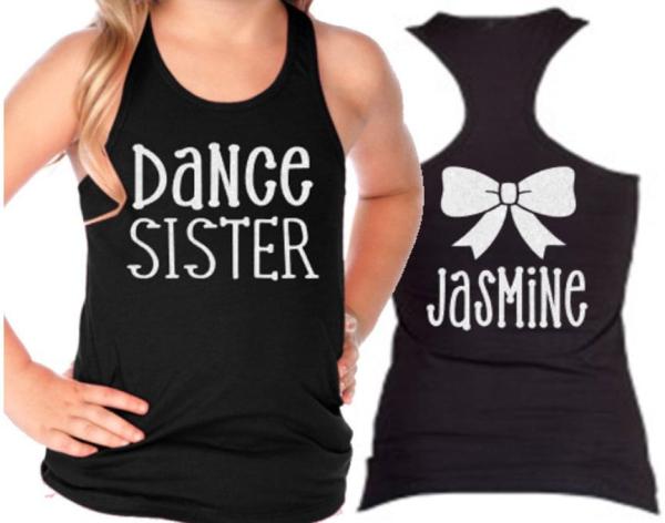 Glitter Dance Sister Tank Top | Racerback tank | Customize