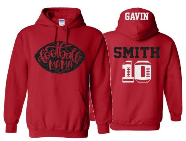 Glitter Football Mama Hoodie | Football Hoodies | Football Mom Hoodies | Football Mom | Customize Colors